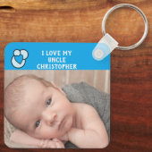 Ich Liebe meinen Onkel Fotos blaues Liebe Herz Schlüsselanhänger (Rückseite)