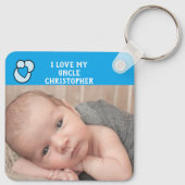 Ich Liebe meinen Onkel Fotos blaues Liebe Herz Schlüsselanhänger (Rückseite)