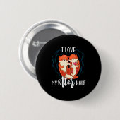 Ich liebe meinen Otter-Halb-Pun-Couple Valentinsta Button (Vorne & Hinten)