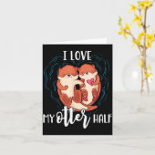 Ich liebe meinen Otter-Halb-Pun-Schatz Valentinsta Karte (Gelbe Blume)
