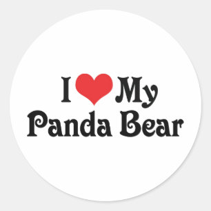 Ich liebe meinen Panda-Bären Runder Aufkleber