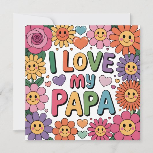 Ich liebe meinen Papa Einladung (Vorderseite)