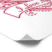 Ich Liebe meinen Papa! Foto Red Hearts Poster (Ecke)