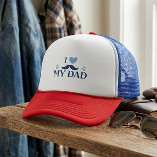 Ich liebe meinen Papa, lustiges Schnurrbart-Design Truckerkappe