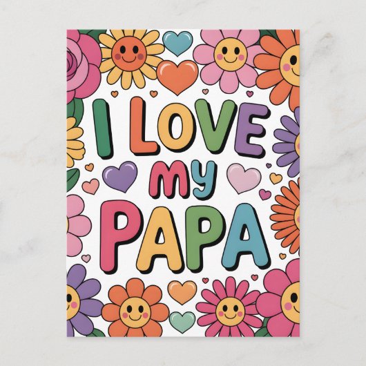 Ich liebe meinen Papa Postkarte (Vorderseite)