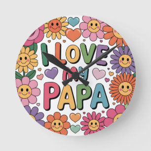 Ich liebe meinen Papa Runde Wanduhr