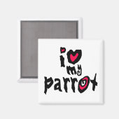 Ich Liebe meinen Papagei Magnet (Vorderseite/Rückseite)