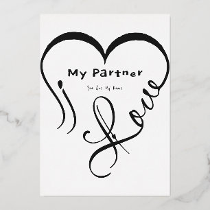 Ich liebe meinen Partner - Du bist mein Zuhause Wu Folieneinladung