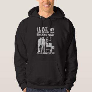 Ich Liebe meinen Partner mehr als Rauchen Fleisch Hoodie