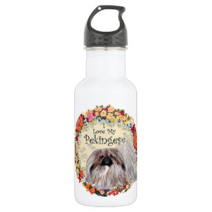 Ich liebe meinen Pekingese Edelstahlflasche