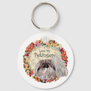 Ich liebe meinen Pekingese Schlüsselanhänger