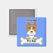 Ich Liebe meinen Pitbull Magnet (Vorderseite/Rückseite)