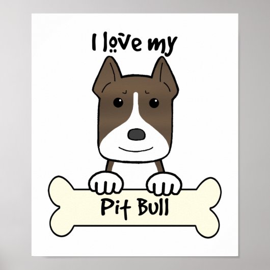 Ich Liebe meinen Pitbull Poster (Vorne)