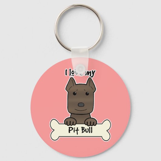Ich Liebe meinen Pitbull Schlüsselanhänger (Vorderseite)