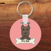 Ich Liebe meinen Pitbull Schlüsselanhänger (Vorderseite)