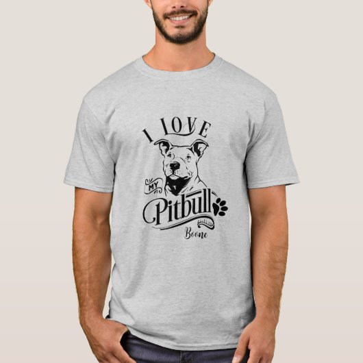 Ich Liebe meinen Pitbull-T - Shirt individuell anp (Vorderseite)