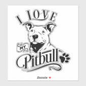 Ich Liebe meinen Pitbull Vinyl Aufkleber (Blatt)