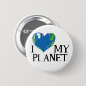 Ich Liebe meinen Planeten-Knopf Button (Vorne & Hinten)
