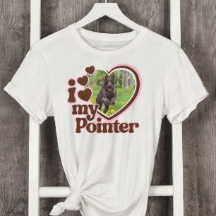 Ich liebe meinen Pointer Custom Pink Heart Foto T-Shirt