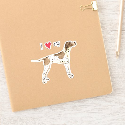 Ich Liebe meinen Pointer Vinyl Sticker (Notizbuch)