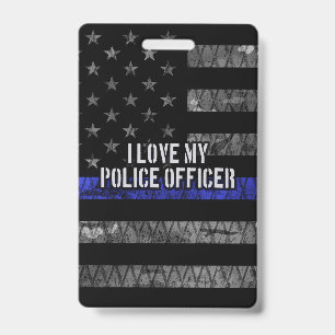 Ich liebe meinen Polizeibeamten Thin Blue Line Dis Ausweis