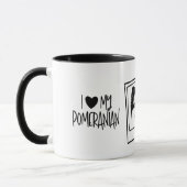 Ich liebe meinen Pomeranian Bold Pop Art oder Ihr Tasse (Links)