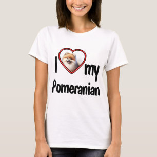 Ich liebe meinen Pomeranian - Süßer Herz Bilderrah T-Shirt
