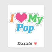 Ich Liebe meinen Pop Aufkleber (Blatt)