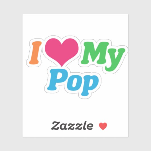 Ich Liebe meinen Pop Aufkleber (Blatt)