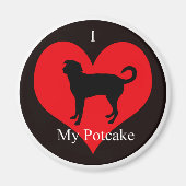 Ich Liebe meinen Potcake-Kühlschrankmagnet Magnet (Vorne)