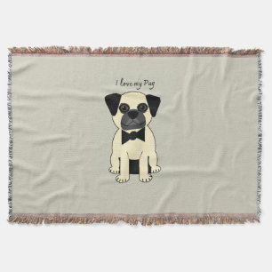 Ich liebe meinen Pug Decke