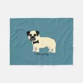 Ich liebe meinen Pug Fleecedecke (Vorderseite (Horizontal))