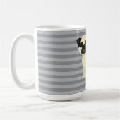 Ich liebe meinen Pug Gray Lined Kaffeetasse (Links)