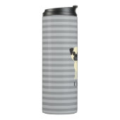 Ich liebe meinen Pug Gray Lined Thermosbecher (Nach links gedreht)