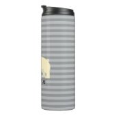 Ich liebe meinen Pug Gray Lined Thermosbecher (Nach rechts gedreht)