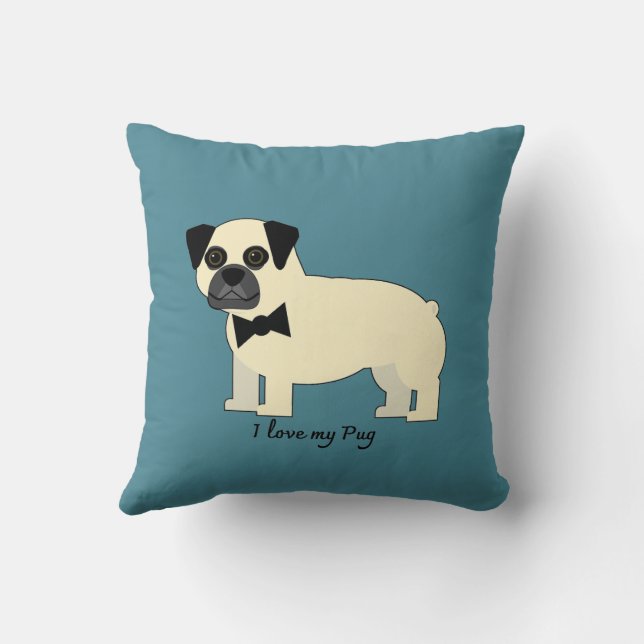 Ich liebe meinen Pug Kissen (Rückseite)
