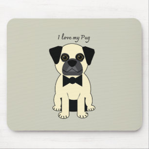 Ich liebe meinen Pug Mousepad