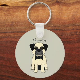 Ich liebe meinen Pug Schlüsselanhänger
