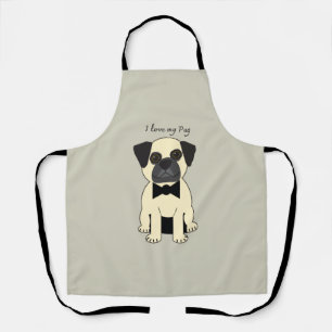 Ich liebe meinen Pug Schürze