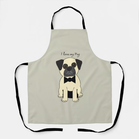 Ich liebe meinen Pug Schürze (Vorderseite)