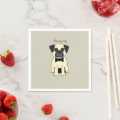Ich liebe meinen Pug Serviette (Beispiel)