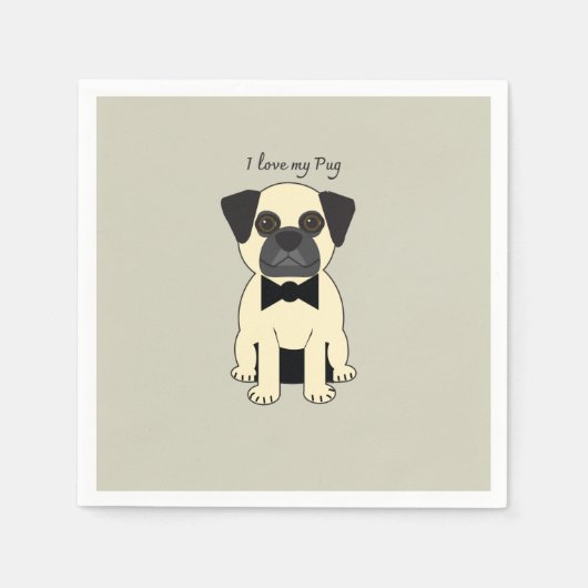 Ich liebe meinen Pug Serviette (Vorderseite)