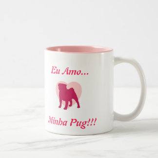 Ich liebe Meinen Pug! Zweifarbige Tasse