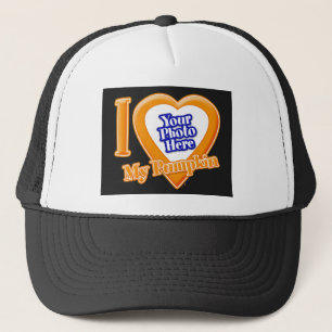 Ich Liebe meinen Pumpkin mit deinem Foto Trucker H Truckerkappe