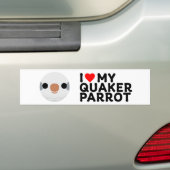 ICH LIEBE MEINEN QUAKER-PAPAGEI – grau Autoaufkleber (Auf Auto)