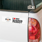 ICH LIEBE MEINEN QUAKER-PAPAGEI – grau Autoaufkleber (Auf Lkw)
