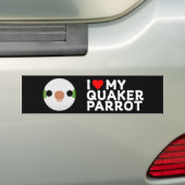 ICH LIEBE MEINEN QUAKER-PAPAGEI – normal Autoaufkleber (Auf Auto)