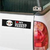 ICH LIEBE MEINEN QUAKER-PAPAGEI – normal Autoaufkleber (Auf Lkw)