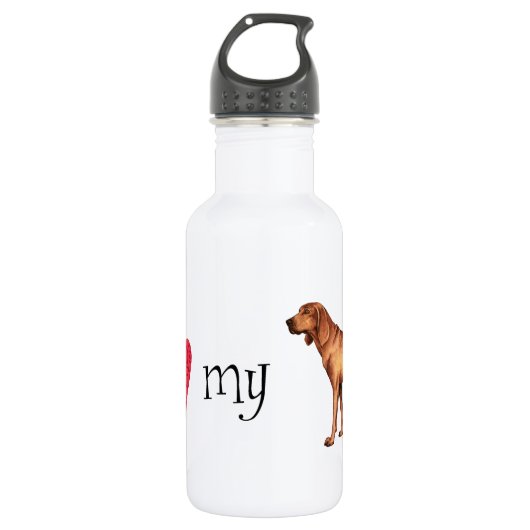 Ich Liebe meinen Redbone-Coonhound Edelstahlflasche (Vorderseite)