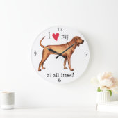 Ich Liebe meinen Redbone-Coonhound Große Wanduhr (Zuhause)